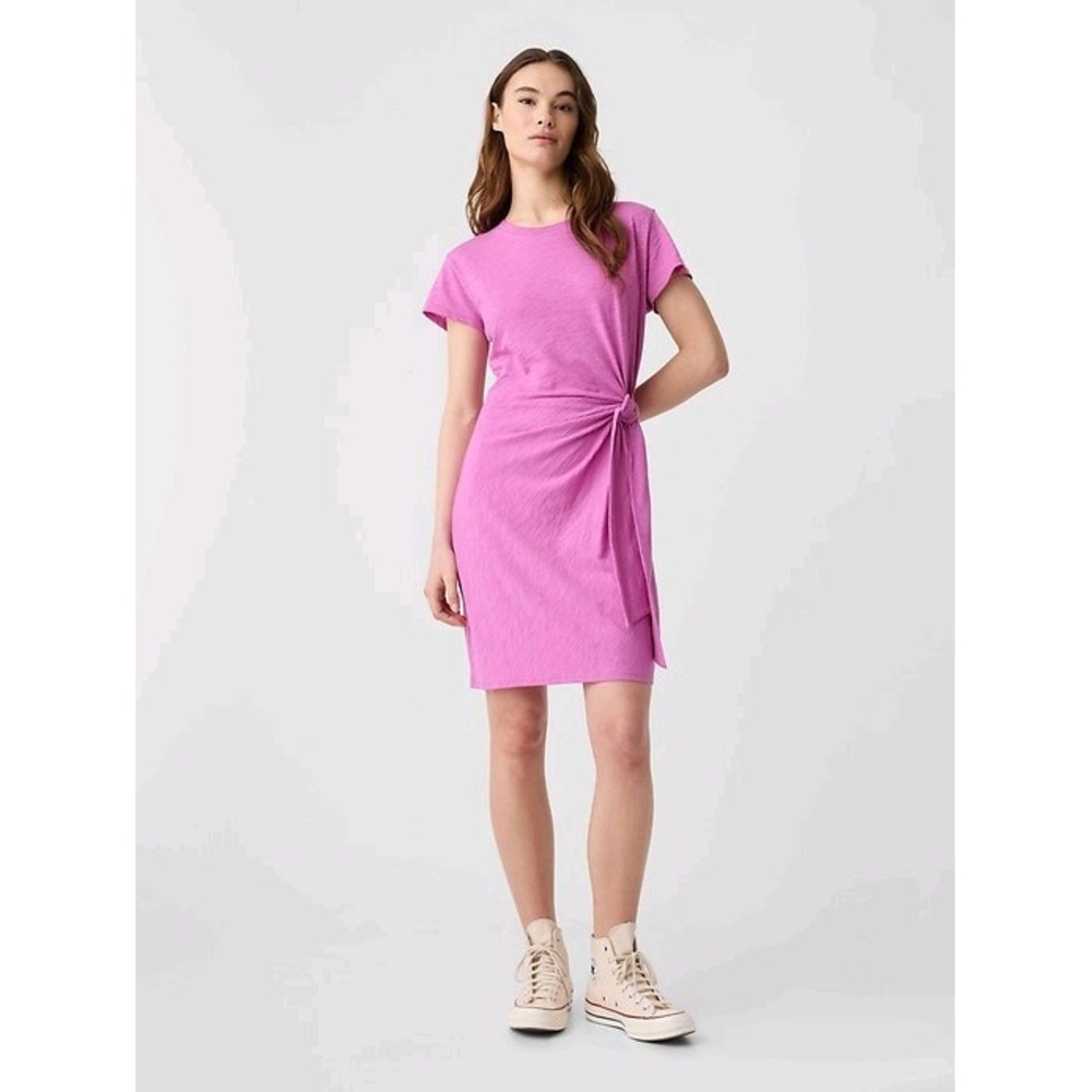GAP Forever Soft Sarong Mini Dress Budding Lilac Women's Size Medium 100% Cotton